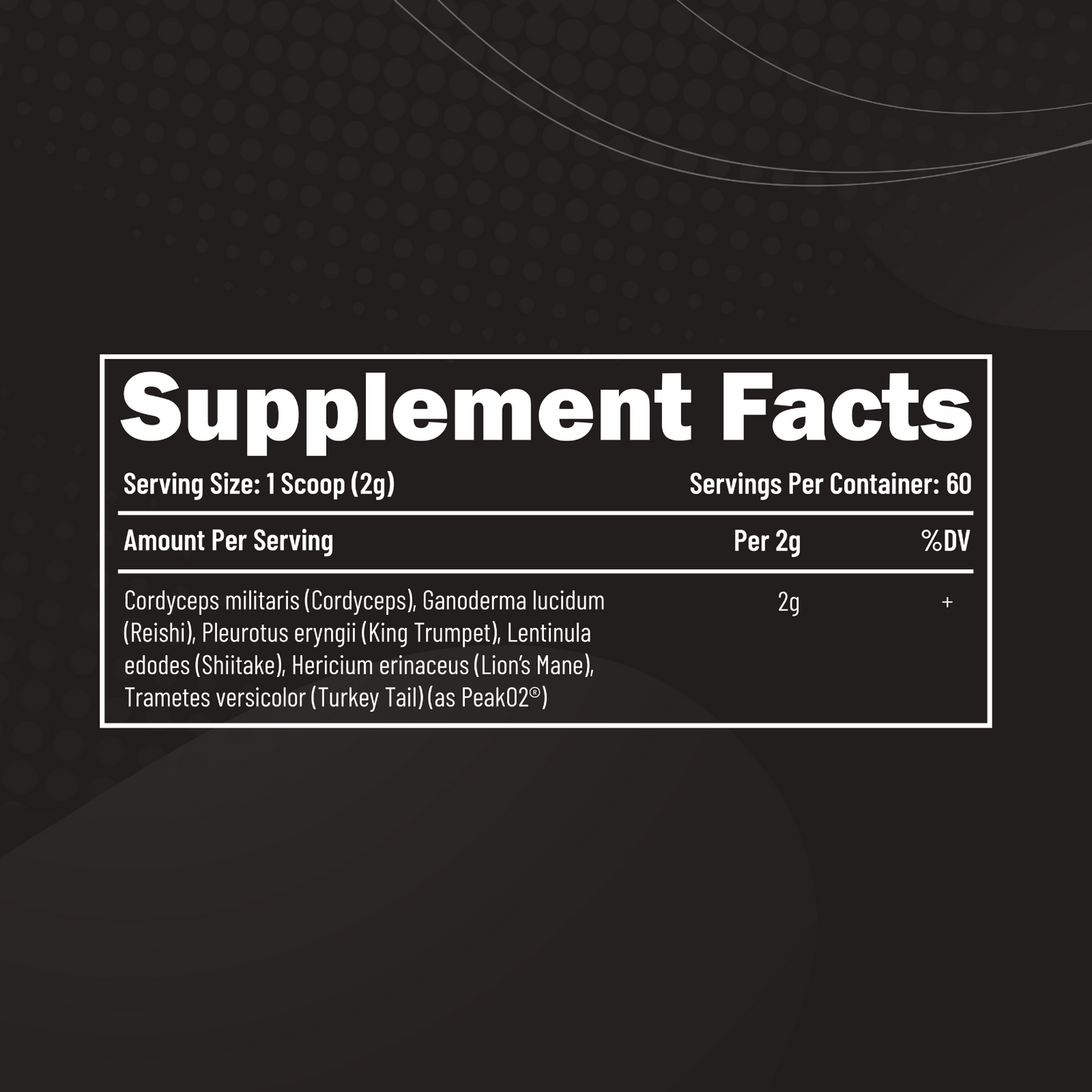 EFECTIV PeakO2® Organic Mushroom Blend 120g